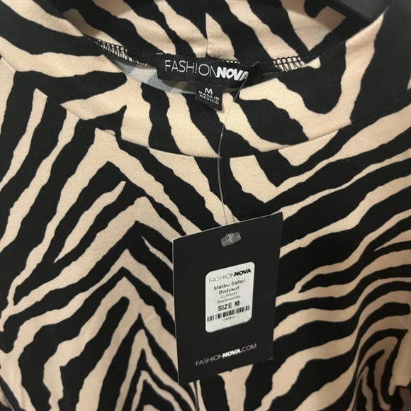 fashion nova animal print malibu safari bodysuit - Picture 2 of 2